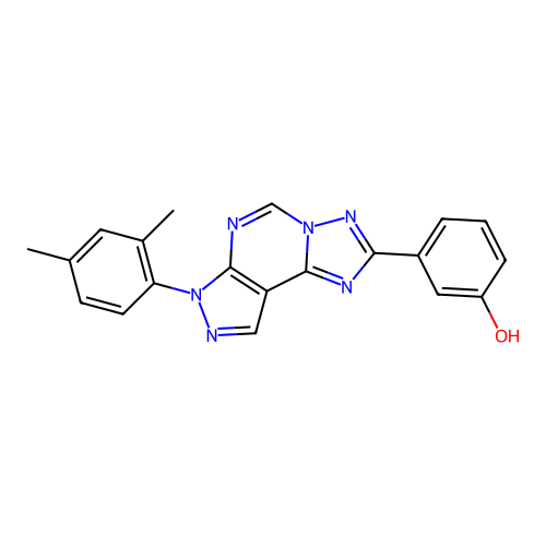 3-[3-(2,4-Dimethylphenyl)-6-hydropyrazolo[5,4-d]1,2,4-triazolo[1,5-e]pyrimidin-8-yl]phenol structure