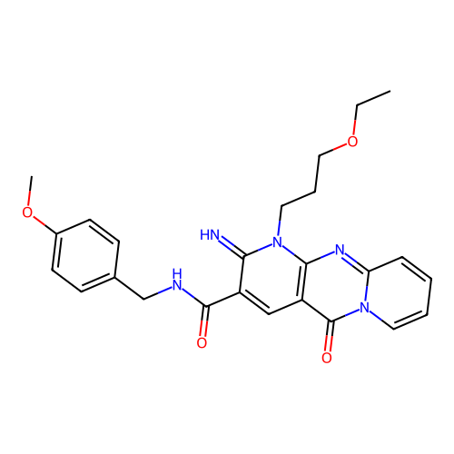 1-(3-ethoxypropyl)-2-imino-N-(4-methoxybenzyl)-5-oxo-1,5-dihydro-2H-dipyrido[1,2-a:2',3'-d]pyrimidine-3-carboxamide structure