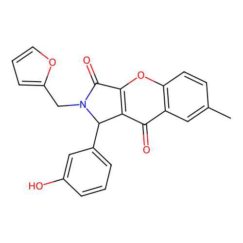 2-(furan-2-ylmethyl)-1-(3-hydroxyphenyl)-7-methyl-1,2-dihydrochromeno[2,3-c]pyrrole-3,9-dione structure