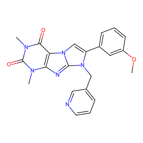 7-(3-methoxyphenyl)-1,3-dimethyl-8-(pyridin-3-ylmethyl)-1H-imidazo[2,1-f]purine-2,4(3H,8H)-dione structure