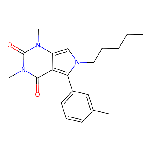 1,3-dimethyl-5-(3-methylphenyl)-6-pentyl-1H-pyrrolo[3,4-d]pyrimidine-2,4(3H,6H)-dione structure