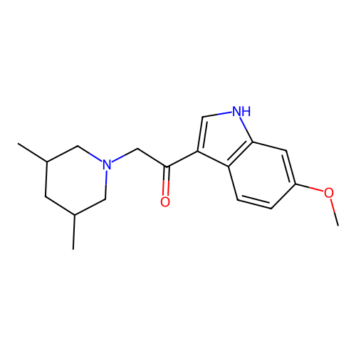 2-(3,5-dimethylpiperidin-1-yl)-1-(6-methoxy-1H-indol-3-yl)ethanone structure