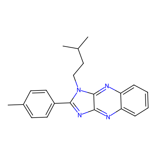 1-(3-methylbutyl)-2-(4-methylphenyl)-1H-imidazo[4,5-b]quinoxaline structure