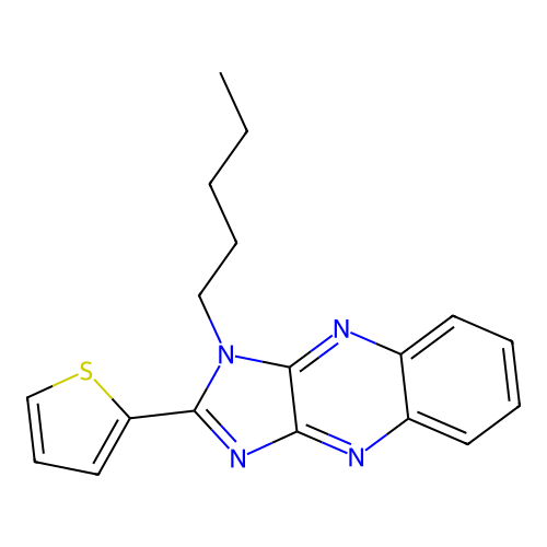 1-pentyl-2-(thiophen-2-yl)-1H-imidazo[4,5-b]quinoxaline structure