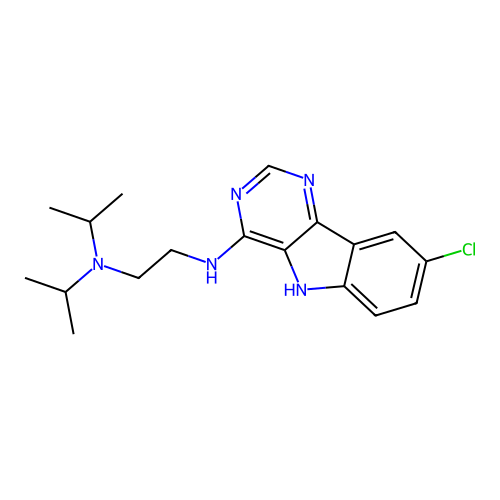 N'-(8-chloro-5H-pyrimido[5,4-b]indol-4-yl)-N,N-di(propan-2-yl)ethane-1,2-diamine structure
