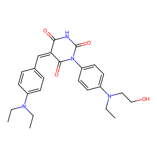 (5Z)-5-[[4-(diethylamino)phenyl]methylidene]-1-[4-[ethyl(2-hydroxyethyl)amino]phenyl]-1,3-diazinane-2,4,6-trione structure