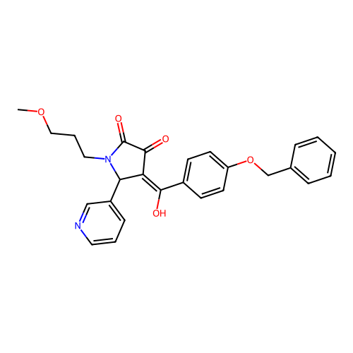 4-[4-(benzyloxy)benzoyl]-3-hydroxy-1-(3-methoxypropyl)-5-(pyridin-3-yl)-2,5-dihydro-1H-pyrrol-2-one structure