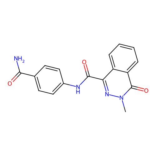 N-(4-carbamoylphenyl)-3-methyl-4-oxo-3,4-dihydrophthalazine-1-carboxamide structure