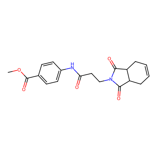 Methyl 4-(3-(1,3-dioxo-1,3,3a,4,7,7a-hexahydro-2H-isoindol-2-yl)propanamido)benzoate structure