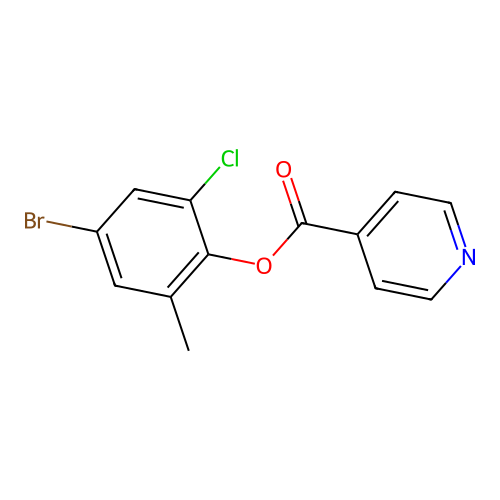(4-Bromo-2-chloro-6-methylphenyl) pyridine-4-carboxylate structure