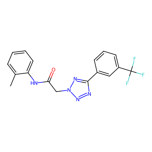 N-(2-methylphenyl)-2-{5-[3-(trifluoromethyl)phenyl]-2H-tetrazol-2-yl}acetamide structure