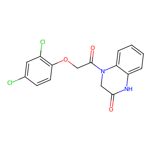 4-[2-(2,4-Dichlorophenoxy)acetyl]-1,3-dihydroquinoxalin-2-one structure