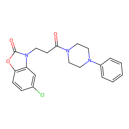 5-chloro-3-(3-oxo-3-(4-phenylpiperazin-1-yl)propyl)benzo[d]oxazol-2(3H)-one structure