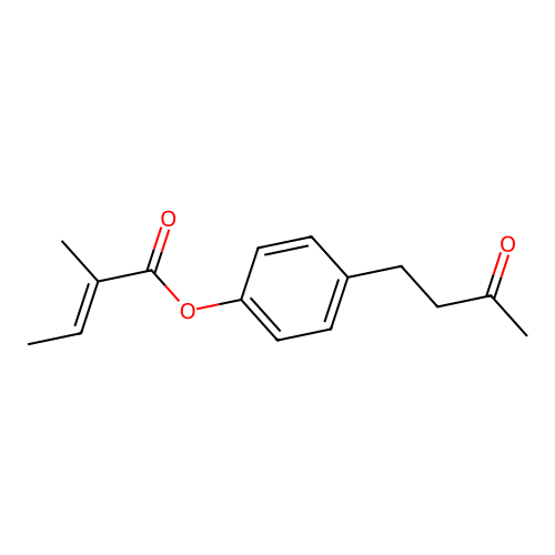 [4-(3-Oxobutyl)phenyl] 2-methylbut-2-enoate structure