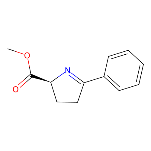 methyl (2S)-5-phenyl-3,4-dihydro-2H-pyrrole-2-carboxylate structure