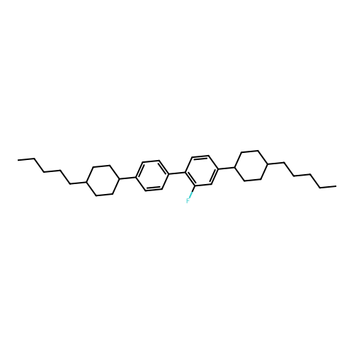 2-Fluoro-4-(4-pentylcyclohexyl)-1-[4-(4-pentylcyclohexyl)phenyl]benzene structure