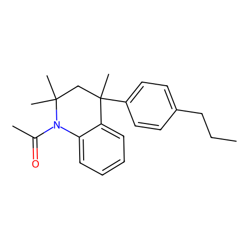1-(2,2,4-trimethyl-4-(4-propylphenyl)-3,4-dihydroquinolin-1(2H)-yl)ethanone structure