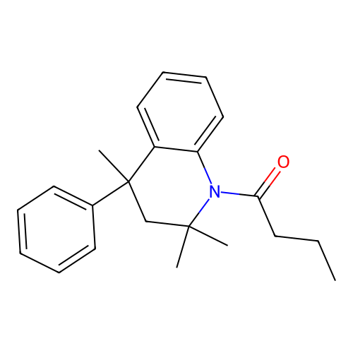 1-(2,2,4-trimethyl-4-phenyl-3H-quinolin-1-yl)butan-1-one structure
