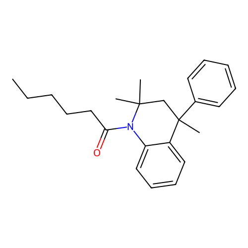 1-(2,2,4-trimethyl-4-phenyl-3,4-dihydroquinolin-1(2H)-yl)hexan-1-one structure