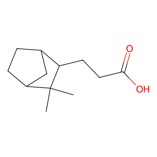 exo-3,3-Dimethylbicyclo(2.2.1)heptane-2-propionic acid structure