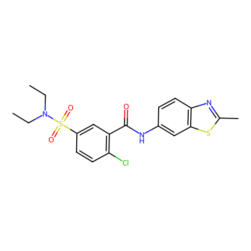 2-chloro-5-(diethylsulfamoyl)-N-(2-methyl-1,3-benzothiazol-6-yl)benzamide structure
