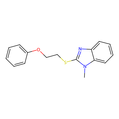 1-methyl-2-[(2-phenoxyethyl)sulfanyl]-1H-benzimidazole structure