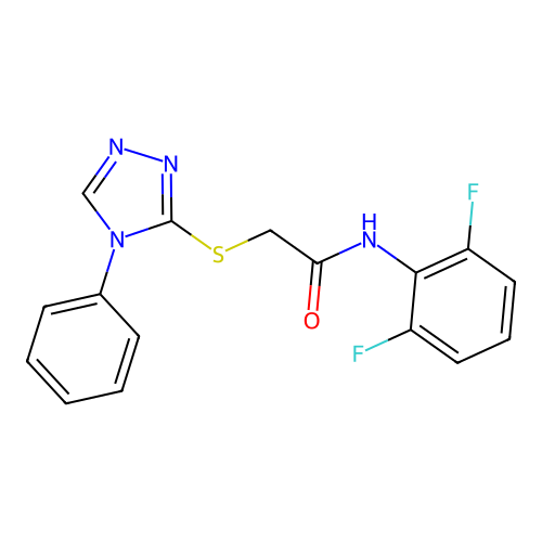 N-(2,6-difluorophenyl)-2-[(4-phenyl-1,2,4-triazol-3-yl)sulfanyl]acetamide structure