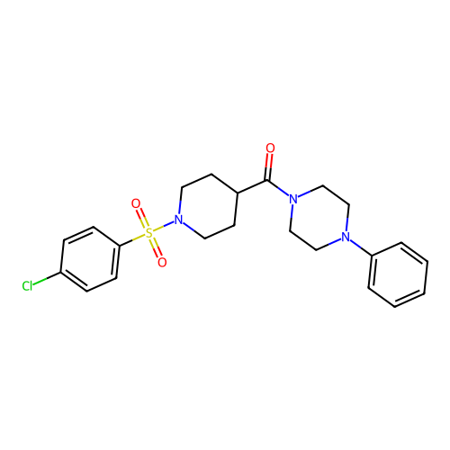 1-[1-(4-Chlorobenzenesulfonyl)piperidine-4-carbonyl]-4-phenylpiperazine structure