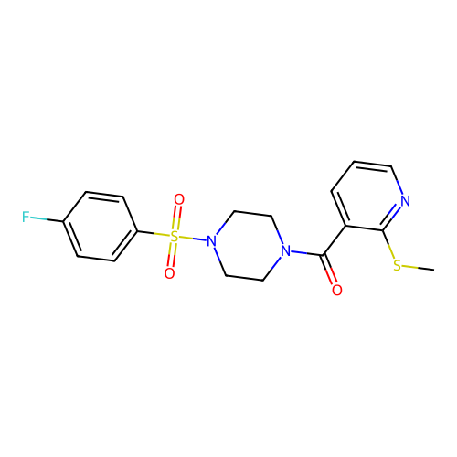 1-(4-Fluorobenzenesulfonyl)-4-[2-(methylsulfanyl)pyridine-3-carbonyl]piperazine structure