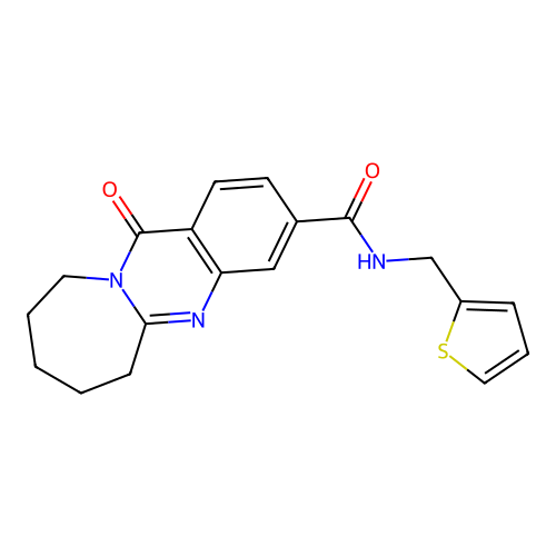 12-oxo-N-(thiophen-2-ylmethyl)-6,7,8,9,10,12-hexahydroazepino[2,1-b]quinazoline-3-carboxamide structure
