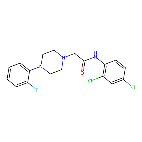 N-(2,4-dichlorophenyl)-2-[4-(2-fluorophenyl)piperazin-1-yl]acetamide structure