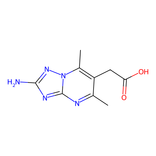 2-{2-Amino-5,7-dimethyl-[1,2,4]triazolo[1,5-a]pyrimidin-6-yl}acetic acid structure