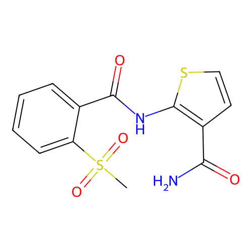 2-(2-(Methylsulfonyl)benzamido)thiophene-3-carboxamide structure