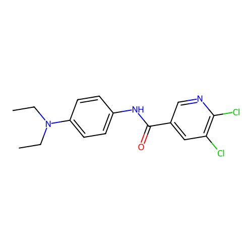 5,6-dichloro-N-[4-(diethylamino)phenyl]pyridine-3-carboxamide structure