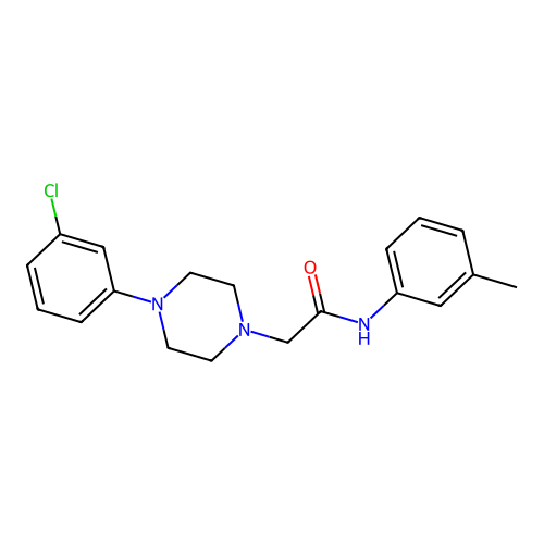 2-[4-(3-chlorophenyl)piperazin-1-yl]-N-(3-methylphenyl)acetamide structure