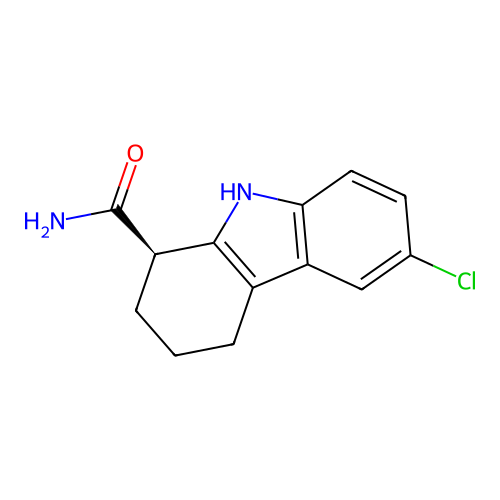 (R)-6-Chloro-2,3,4,9-tetrahydro-1H-carbazole-1-carboxamide structure