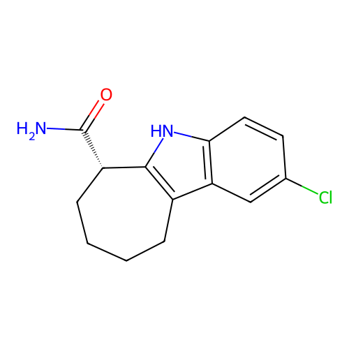 (6S)-2-Chloro-5,6,7,8,9,10-hexahydro-cyclohept[b]indole-6-carboxamide structure