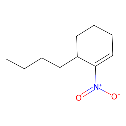 Cyclohexene, 6-butyl-1-nitro- structure