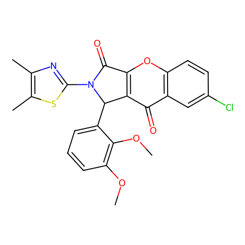 7-chloro-1-(2,3-dimethoxyphenyl)-2-(4,5-dimethyl-1,3-thiazol-2-yl)-1,2-dihydrochromeno[2,3-c]pyrrole-3,9-dione structure