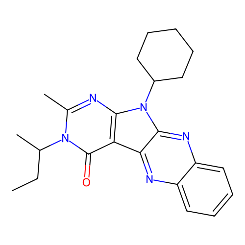 3-(butan-2-yl)-11-cyclohexyl-2-methyl-3,11-dihydro-4H-pyrimido[5',4':4,5]pyrrolo[2,3-b]quinoxalin-4-one structure