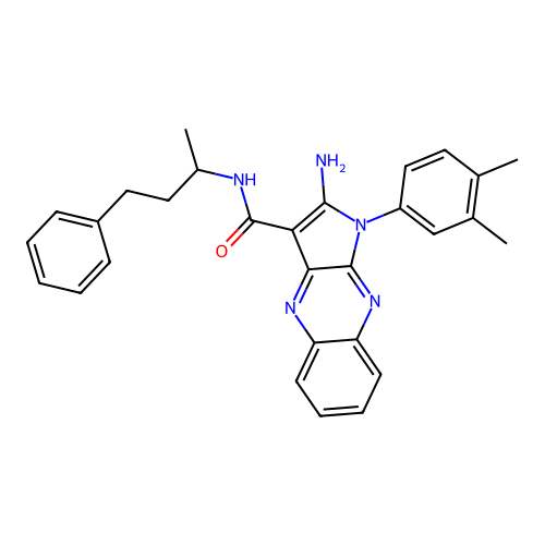 2-amino-1-(3,4-dimethylphenyl)-N-(4-phenylbutan-2-yl)-1H-pyrrolo[2,3-b]quinoxaline-3-carboxamide structure