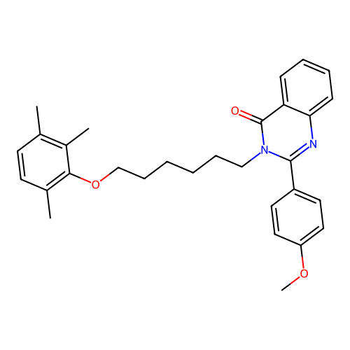 2-(4-methoxyphenyl)-3-(6-(2,3,6-trimethylphenoxy)hexyl)quinazolin-4(3H)-one structure