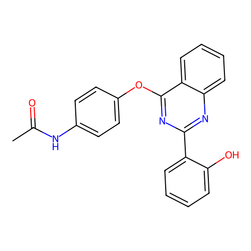 2-{4-[4-(Acetylamino)phenoxy]quinazolin-1-ium-2-yl}phenolate structure