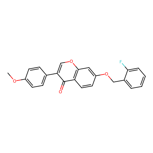 7-[(2-Fluorophenyl)methoxy]-3-(4-methoxyphenyl)chromen-4-one structure