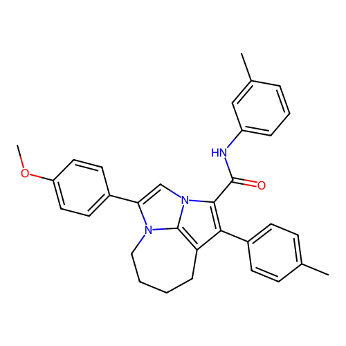 4-(4-methoxyphenyl)-N-(3-methylphenyl)-1-(4-methylphenyl)-5,6,7,8-tetrahydro-2a,4a-diazacyclopenta[cd]azulene-2-carboxamide structure