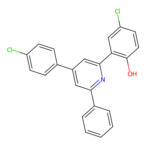 4-Chloro-2-[4-(4-chlorophenyl)-6-phenylpyridinium-2-yl]phenolate structure
