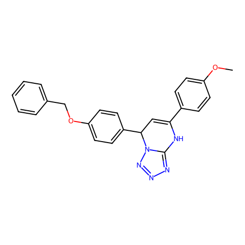 5-(4-methoxyphenyl)-7-(4-phenylmethoxyphenyl)-1,7-dihydrotetrazolo[1,5-a]pyrimidine structure