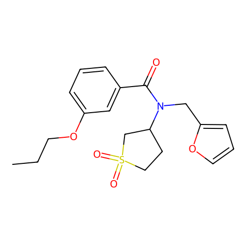 N-(1,1-dioxothiolan-3-yl)-N-(furan-2-ylmethyl)-3-propoxybenzamide structure