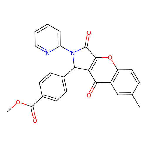 methyl 4-(7-methyl-3,9-dioxo-2-pyridin-2-yl-1H-chromeno[2,3-c]pyrrol-1-yl)benzoate structure