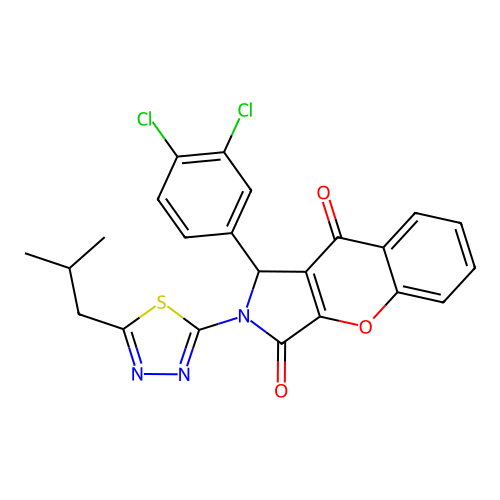 1-(3,4-dichlorophenyl)-2-(5-isobutyl-1,3,4-thiadiazol-2-yl)-1,2-dihydrochromeno[2,3-c]pyrrole-3,9-dione structure